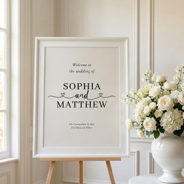 Póster Letrero de bienvenida para boda con escritura mini (Subido por el creador)