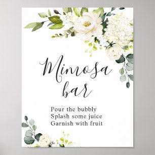 Póster Letrero de bienvenida para boda con flores de euca