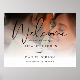 Póster Letrero de bienvenida para boda con foto en letra 