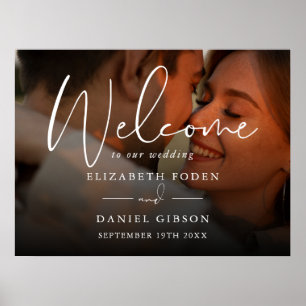 Póster Letrero de bienvenida para boda con foto y letra b