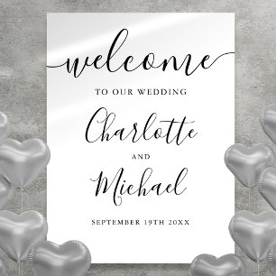 Póster Letrero de bienvenida para boda con letra script C