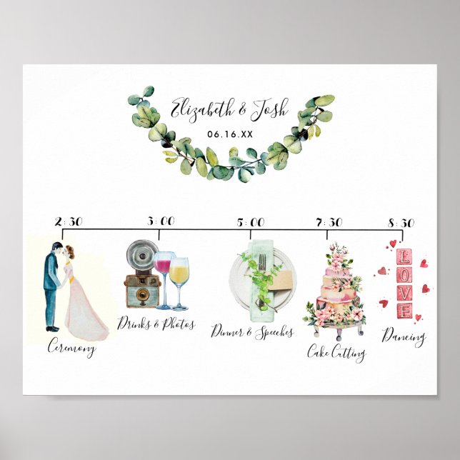 Póster Letrero de bienvenida para boda informal (Frente)