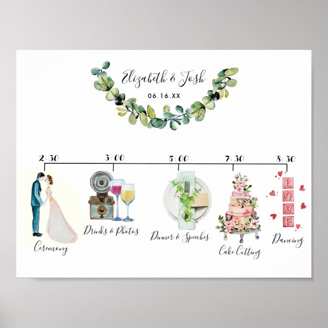 Póster Letrero de bienvenida para boda informal (Frente)