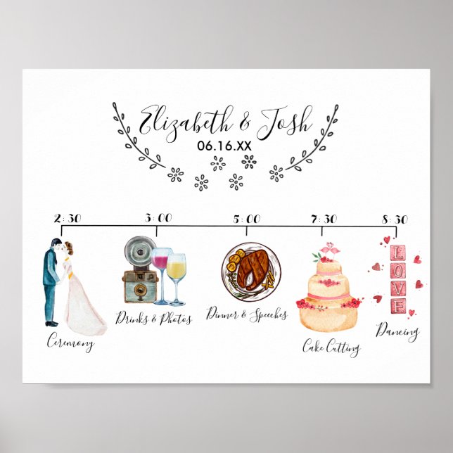 Póster Letrero de bienvenida para boda informal (Frente)