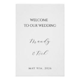 Póster Letrero de Bienvenida para Boda Minimalista | Pers