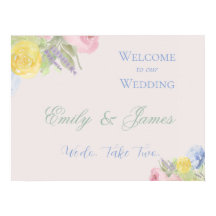 Letrero de Bienvenida para Boda Romántica