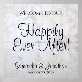 Póster Letrero de Bienvenida para Boda White Reflections