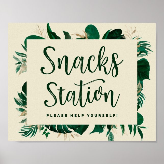 Póster Letrero de Bienvenida para Bodas con Estación de S (Frente)