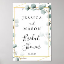 Letrero de Bienvenida para Bridal Shower con Verde