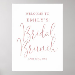 Póster Letrero de Bienvenida para Brunch Nupcial con Letr