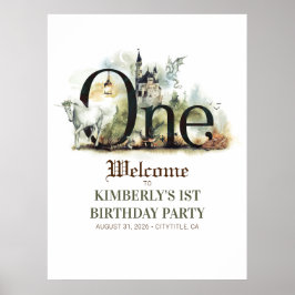 Póster Letrero de bienvenida para cumpleaños de cuento de