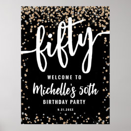 Póster Letrero de Bienvenida para Cumpleaños número 50 co