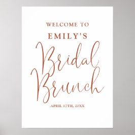 Póster Letrero de bienvenida para desayuno nupcial con gu