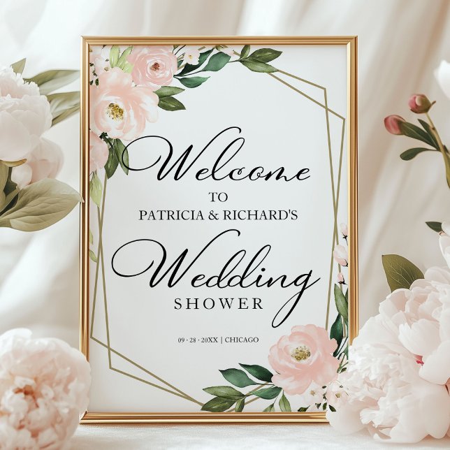 Póster Letrero de bienvenida para ducha de boda floral ge (Subido por el creador)
