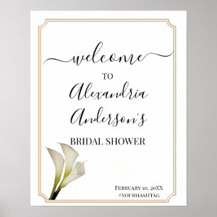 Póster Letrero de bienvenida para ducha de novia con foll