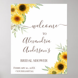 Póster Letrero de bienvenida para ducha de novia con gira