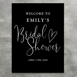 Póster Letrero de bienvenida para ducha de novia con guio