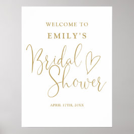 Póster Letrero de bienvenida para ducha de novia con guió