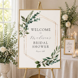 Póster Letrero de bienvenida para ducha de novia con vege