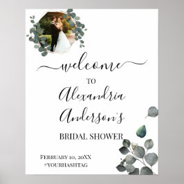 Póster Letrero de bienvenida para ducha de novia con vege