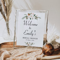 letrero de bienvenida para ducha de novia floral d