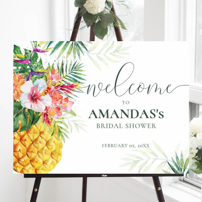 Póster Letrero de Bienvenida para Ducha Tropical de Piña (Subido por el creador)