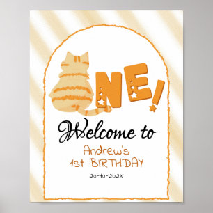 Póster Letrero de bienvenida para el 1er cumpleaños de ga