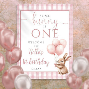 Póster Letrero de bienvenida para el primer cumpleaños de