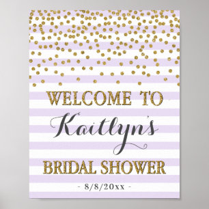 Póster Letrero de bienvenida para fiesta de boda Lavanda