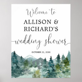 Póster Letrero de bienvenida para fiesta de bodas en mont