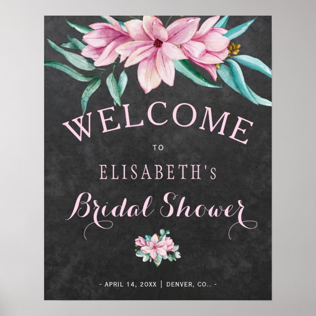 Póster Letrero de bienvenida para fiesta de bridal shower (Frente)
