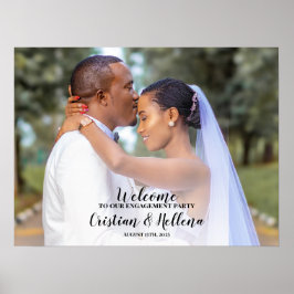 Póster Letrero de bienvenida para fiesta de compromiso co