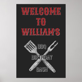 Póster Letrero de bienvenida para fiesta de cumpleaños co
