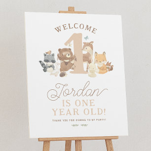 Póster Letrero de Bienvenida para Fiesta de Cumpleaños de