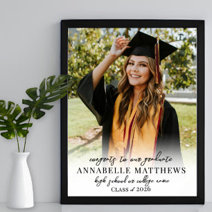 Póster Letrero de Bienvenida para Fiesta de Graduación co