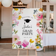 Letrero de Bienvenida para Fiesta de Graduación Fl