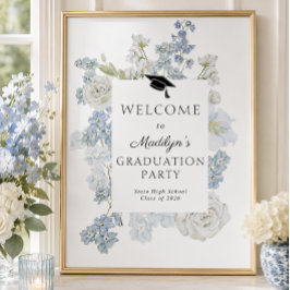 Póster Letrero de Bienvenida para Fiesta de Graduación Fl