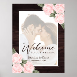 Póster Letrero de bienvenida para foto de boda con tono r