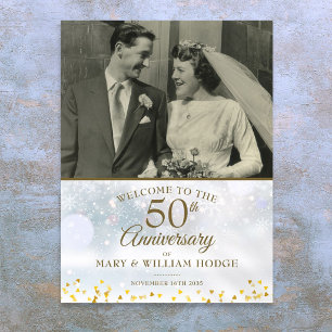 Póster Letrero de bienvenida para foto de boda del 50 ani