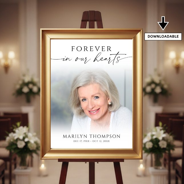 Póster Letrero de Bienvenida para Funeral con Foto Memori (Subido por el creador)