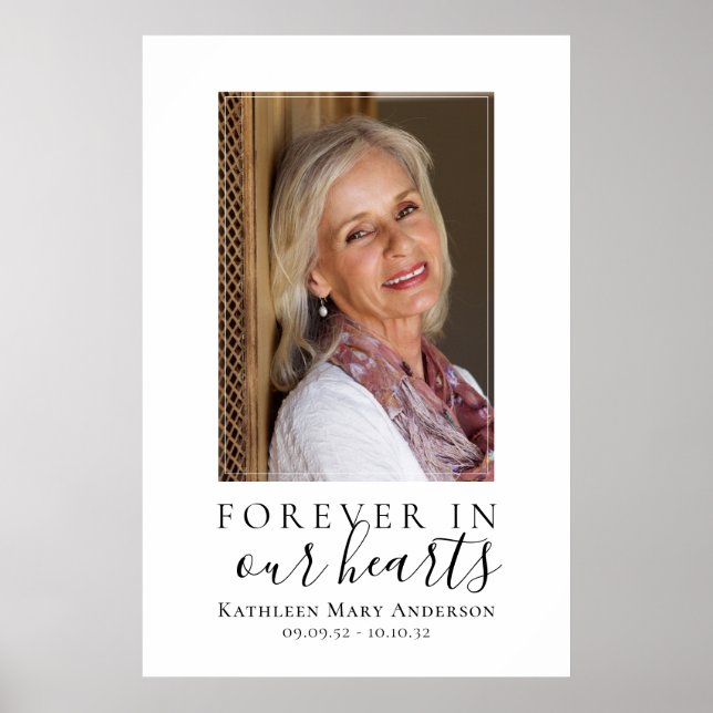 Póster Letrero de Bienvenida para Funeral Sencillo y Econ (Frente)