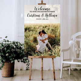 Póster Letrero de bienvenida para la fiesta de compromiso