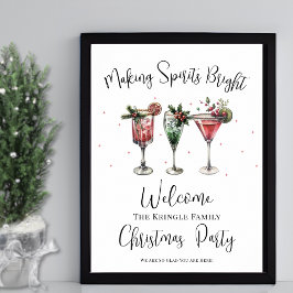 Póster Letrero de bienvenida para la fiesta de Navidad de