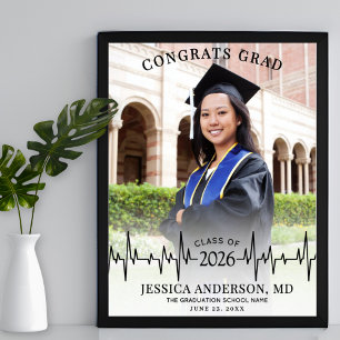 Póster Letrero de bienvenida para la foto de graduación d