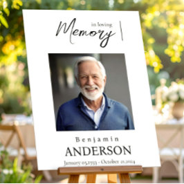 Póster Letrero de Bienvenida para Memorial de Funeral Fot