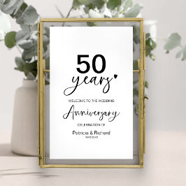 Póster Letrero de Bienvenida por Aniversario de Boda