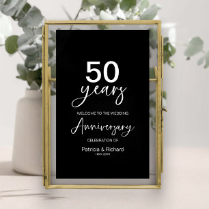 Póster Letrero de Bienvenida por Aniversario de Boda