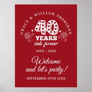 Póster Letrero de bienvenida por el 40 aniversario Into F