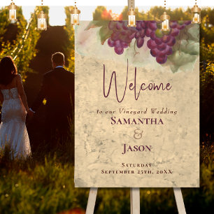 Póster Letrero de Bienvenida Rústico Elegante para Boda e