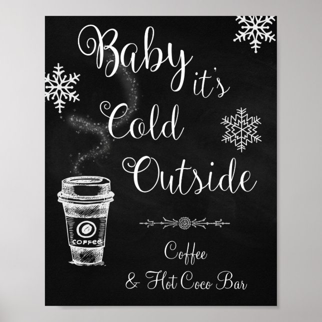 Póster Letrero de Boda 'Baby it's Cold Outside' (Frente)